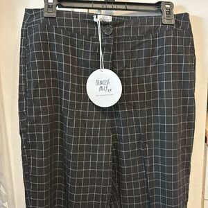 Princess Polly black slacks with pinstripe